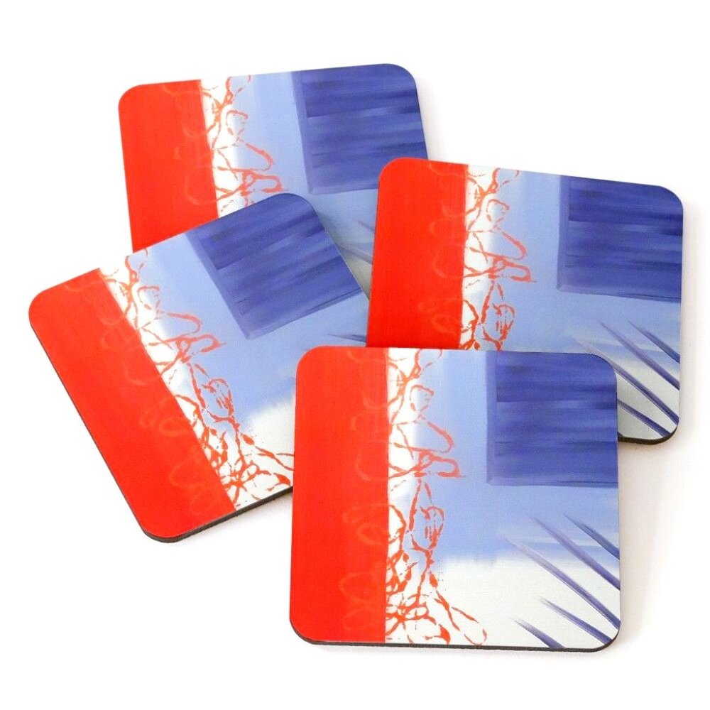 Orignal Art "Abstract America" Set of 4 Coasters